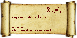 Kaposi Adrián névjegykártya