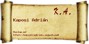 Kaposi Adrián névjegykártya